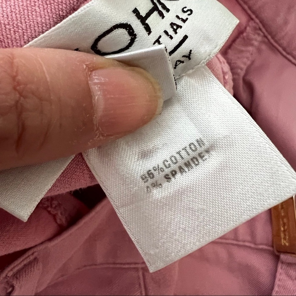 ST JOHN High Waist Polo Sport Cropped Cotton Pink Trousers Pants Sz 6 - Picture 5 of 7